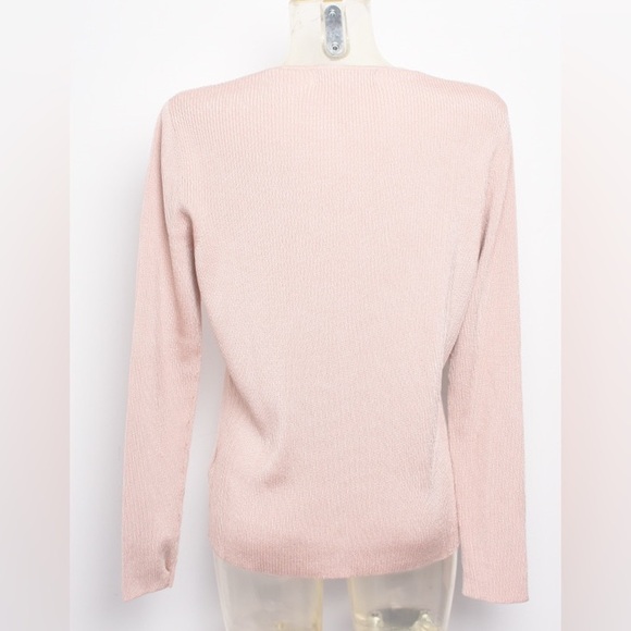 JONES NEW YORK | Y2K Light Muted Rose Ribbed Cardigan Button Up - Picture 15 of 16